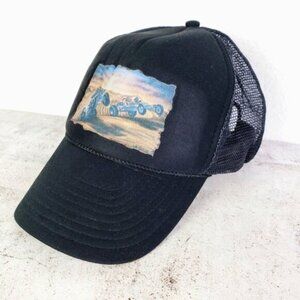 Vintage NISSIN Cap Sand Dunes ATV Print Trucker Hat